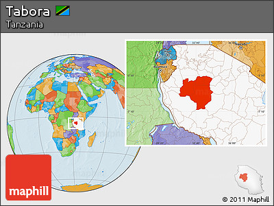 Political Location Map of Tabora, highlighted country