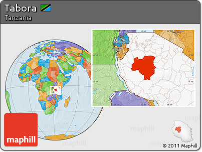 Political Location Map of Tabora, highlighted country
