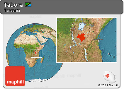 Satellite Location Map of Tabora, within the entire country