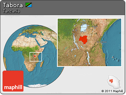 Satellite Location Map of Tabora, within the entire country