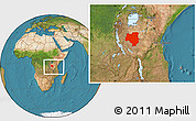 Satellite Location Map of Tabora, within the entire country