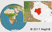 Satellite Location Map of Tabora, highlighted country