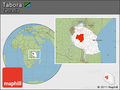 Savanna Style Location Map of Tabora, highlighted country, within the entire country