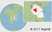 Savanna Style Location Map of Tabora, highlighted country, within the entire country