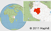 Savanna Style Location Map of Tabora, highlighted country