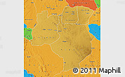 Physical Map of Tabora, political outside