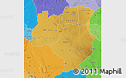 Physical Map of Tabora, political shades outside