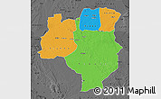 Political Map of Tabora, darken, desaturated