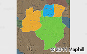 Political Map of Tabora, darken, semi-desaturated