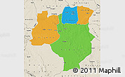 Political Map of Tabora, shaded relief outside
