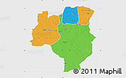 Political Map of Tabora, single color outside