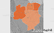 Political Shades Map of Tabora, desaturated
