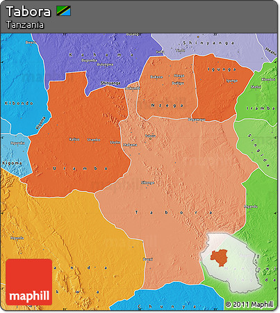 Political Shades Map of Tabora