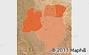 Political Shades Map of Tabora, satellite outside