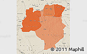 Political Shades Map of Tabora, shaded relief outside