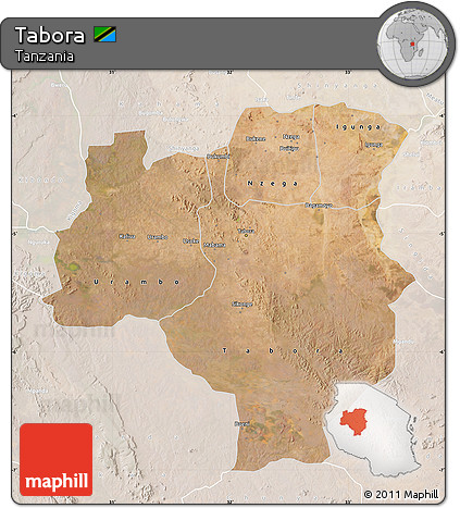 Satellite Map of Tabora, lighten