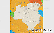 Shaded Relief Map of Tabora, political outside