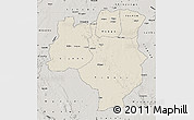 Shaded Relief Map of Tabora, semi-desaturated