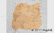 Satellite 3D Map of Nzega, lighten, desaturated