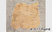 Satellite 3D Map of Nzega, semi-desaturated