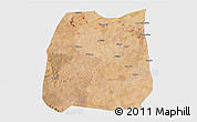 Satellite 3D Map of Nzega, single color outside