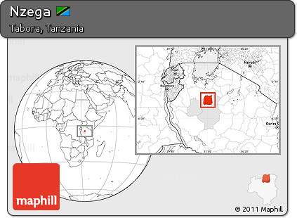 Blank Location Map of Nzega, highlighted parent region