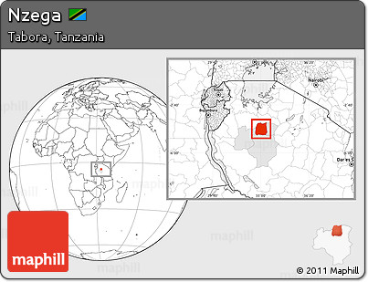 Blank Location Map of Nzega, highlighted parent region