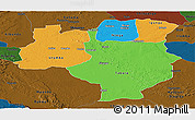 Political Panoramic Map of Tabora, darken