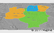 Political Panoramic Map of Tabora, desaturated
