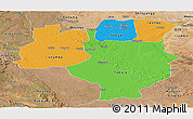 Political Panoramic Map of Tabora, satellite outside