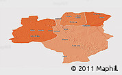 Political Shades Panoramic Map of Tabora, cropped outside