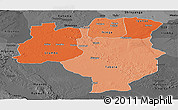 Political Shades Panoramic Map of Tabora, darken, desaturated