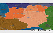 Political Shades Panoramic Map of Tabora, darken
