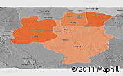 Political Shades Panoramic Map of Tabora, desaturated