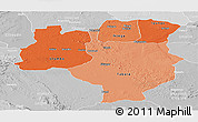 Political Shades Panoramic Map of Tabora, lighten, desaturated