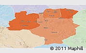 Political Shades Panoramic Map of Tabora, lighten