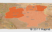 Political Shades Panoramic Map of Tabora, satellite outside