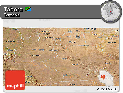 Satellite Panoramic Map of Tabora
