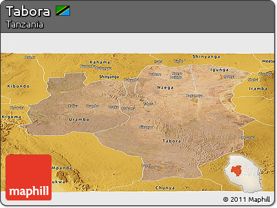 Satellite Panoramic Map of Tabora, physical outside