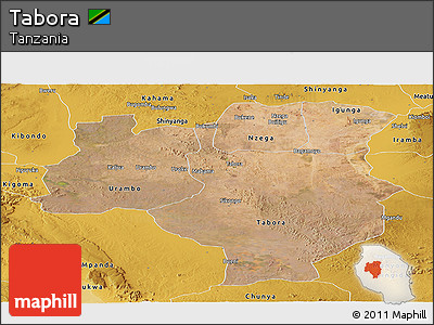 Satellite Panoramic Map of Tabora, physical outside