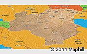 Satellite Panoramic Map of Tabora, political outside