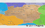 Satellite Panoramic Map of Tabora, political shades outside