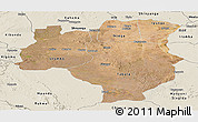 Satellite Panoramic Map of Tabora, shaded relief outside
