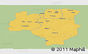 Savanna Style Panoramic Map of Tabora, single color outside