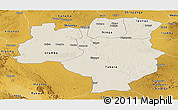 Shaded Relief Panoramic Map of Tabora, physical outside