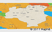Shaded Relief Panoramic Map of Tabora, political outside