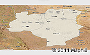 Shaded Relief Panoramic Map of Tabora, satellite outside