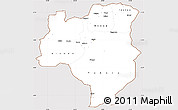 Classic Style Simple Map of Tabora, cropped outside