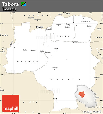 Classic Style Simple Map of Tabora