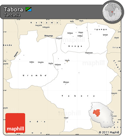 Classic Style Simple Map of Tabora